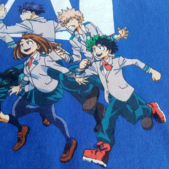My Hero Academia Blue Anime Hoodie U.A. High School Kangaroo Pocket Size M - Picture 7 of 13